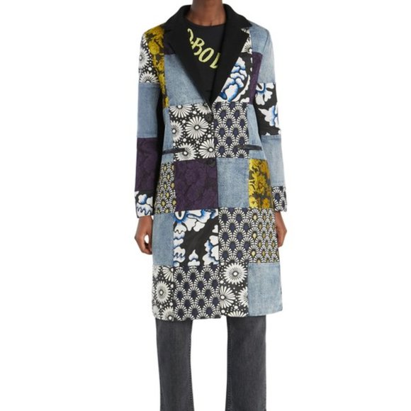 Vintage Styled Denim Mixed Media Coat - Picture 8 of 8